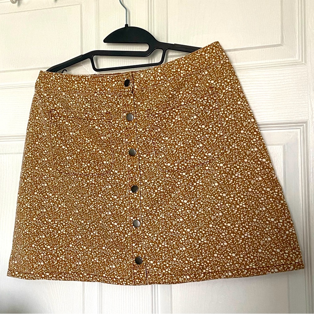 Floral Denim Skirt